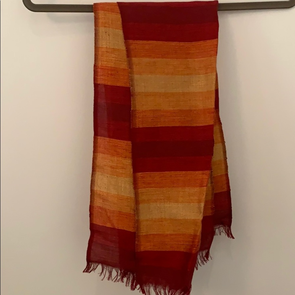 FREE WITH PURCHASE Striped Red/Orange Scarf